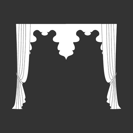 decoration window curtains sketchのイラスト素材