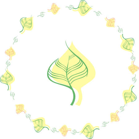 The leaves are painted in the vector.のイラスト素材