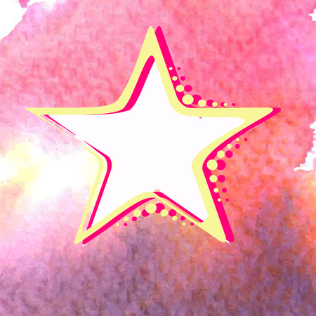 Star painted watercolor. Print for clothes.のイラスト素材