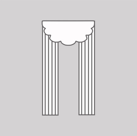 decoration window curtains sketchのイラスト素材