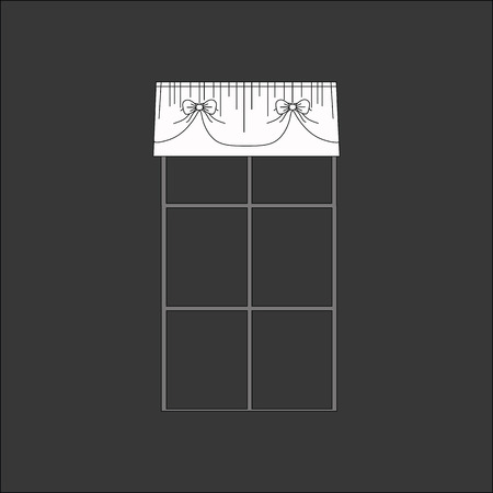 sketch design curtains windows.のイラスト素材