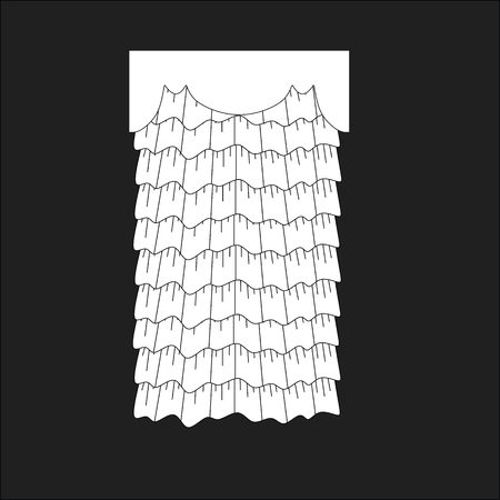 sketch design curtains windows.のイラスト素材