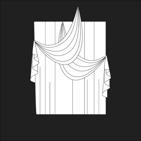 sketch design curtains windows.のイラスト素材