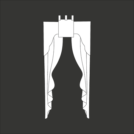 sketch design curtains windows.のイラスト素材