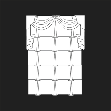 sketch design curtains windows.のイラスト素材