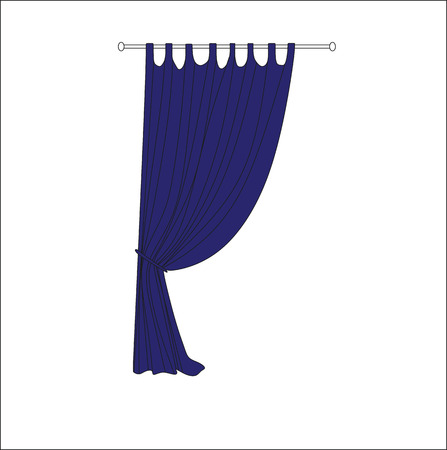 sketch design curtains windows.のイラスト素材