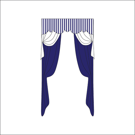 sketch design curtains windows.のイラスト素材