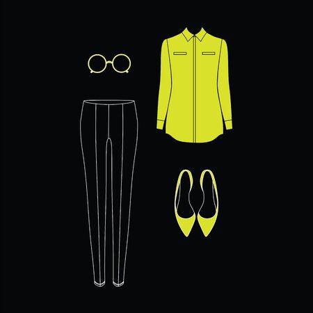 Women's fashion clothing every dayのイラスト素材