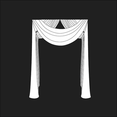 sketch design curtains windows.のイラスト素材