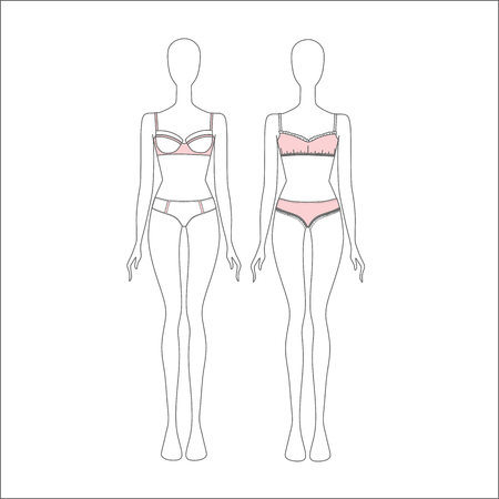 lingerie set. Lingerie. panties. bra.のイラスト素材