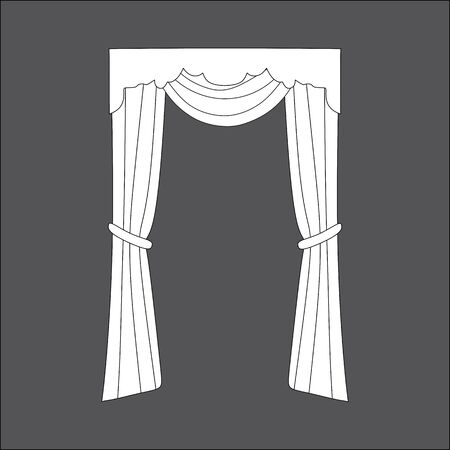 interior decoration. sketch design window curtainsのイラスト素材