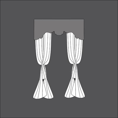 Sketch design window curtains. Curtains.のイラスト素材
