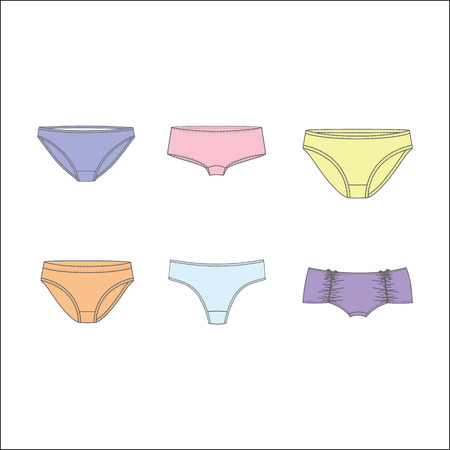 woman pants. Lingerie. panties for girlsのイラスト素材