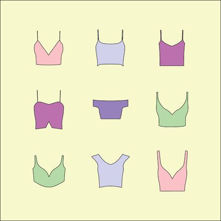 Female top. crop top. Top girlsのイラスト素材