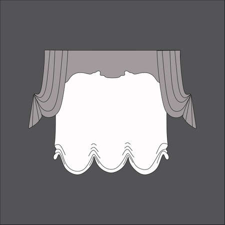 Sketch design window curtains. Curtains.のイラスト素材