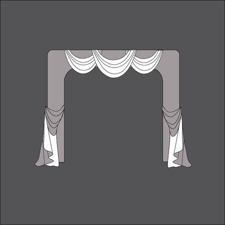 Sketch design window curtains. Curtains.のイラスト素材