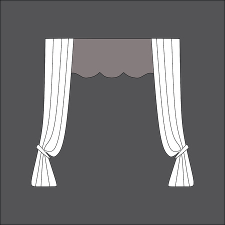 Sketch design window curtains. Curtains.のイラスト素材