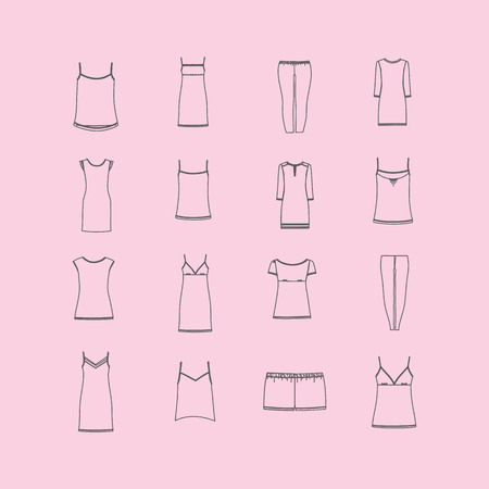 pajamas.homewear. clothes for women.のイラスト素材