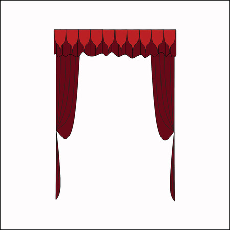 interior decoration. sketch design window curtainsのイラスト素材
