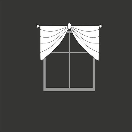 sketch design curtains windows.のイラスト素材
