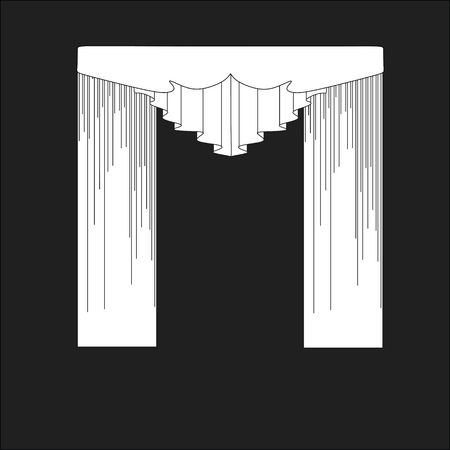 sketch design curtains windows.のイラスト素材