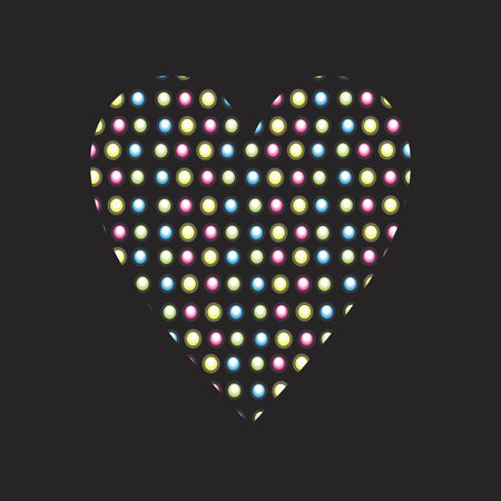 Heart from burning lights. neon lights.のイラスト素材