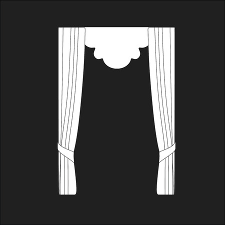 sketch design curtains windows.のイラスト素材