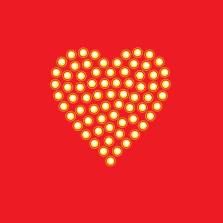 Heart from burning lights. neon lights.のイラスト素材