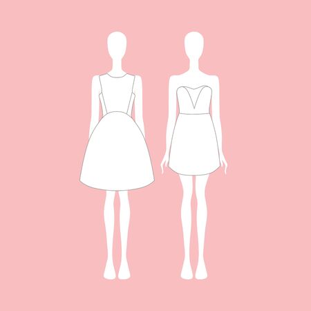 Women's dress. Evening dress. Holiday clothesのイラスト素材