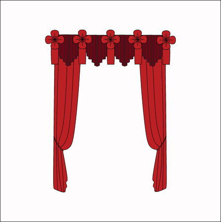 curtains Interior design sketch. interior decoration. curtains.のイラスト素材