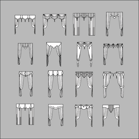 curtains Interior design sketch. interior decoration. curtains.のイラスト素材