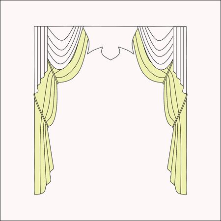 curtains Interior design sketch. interior decoration. curtains.のイラスト素材