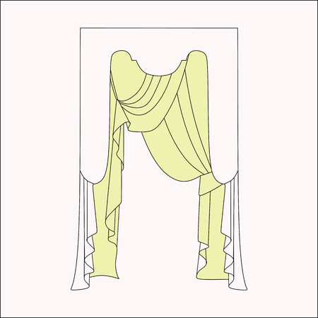curtains Interior design sketch. interior decoration. curtains.のイラスト素材