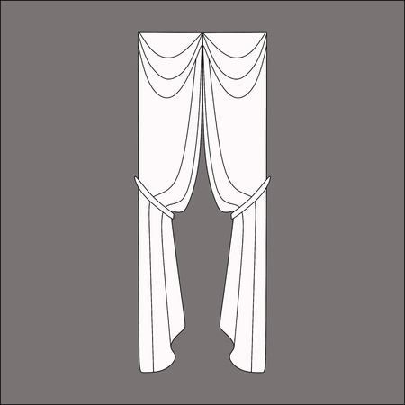 Classic curtains sketch.のイラスト素材