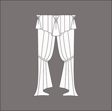 Classic curtains sketch.のイラスト素材