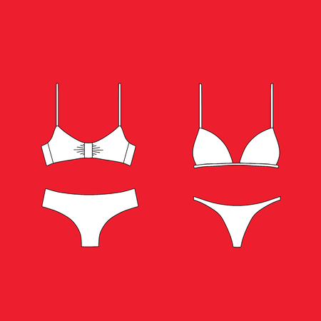 Lingerie. sexy lingerie.  panties.  bra. set of women's underwear.のイラスト素材