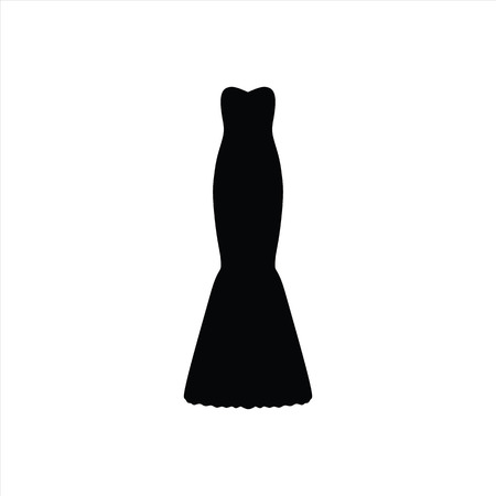 feminine dress. evening dress. long holiday dress.のイラスト素材