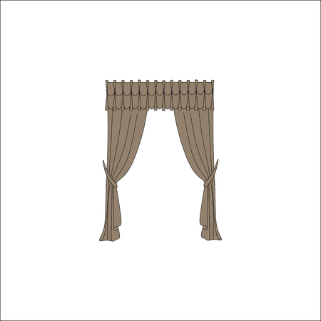 curtains. interior textiles. window decoration.のイラスト素材
