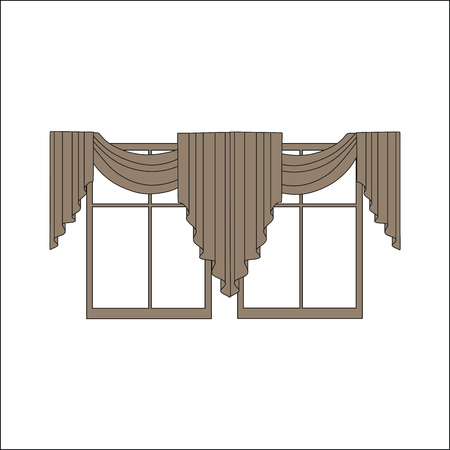 curtains. interior textiles. window decoration.のイラスト素材