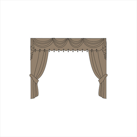 curtains. interior textiles. window decoration.のイラスト素材