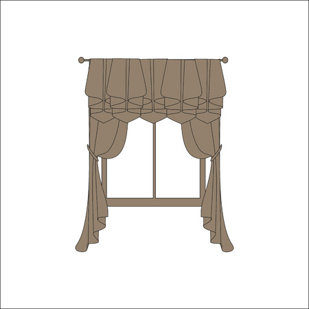 curtains. interior textiles. window decoration.のイラスト素材