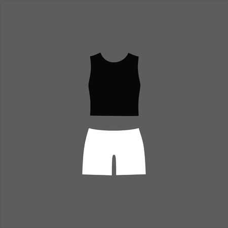 set of women's clothes drawn in the vector. shorts. top. blouse. shirt.のイラスト素材