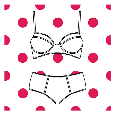 Lingerie. panties. bra. Underwear.のイラスト素材