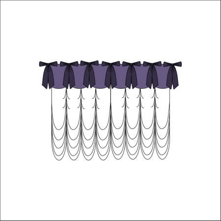 curtains. interior textiles. window decoration.のイラスト素材