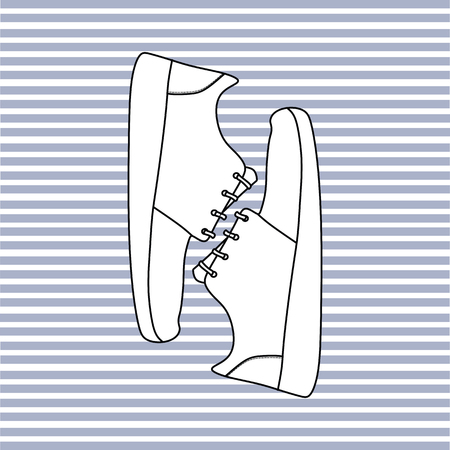 sneakers. sport shoes. shoes with laces.のイラスト素材