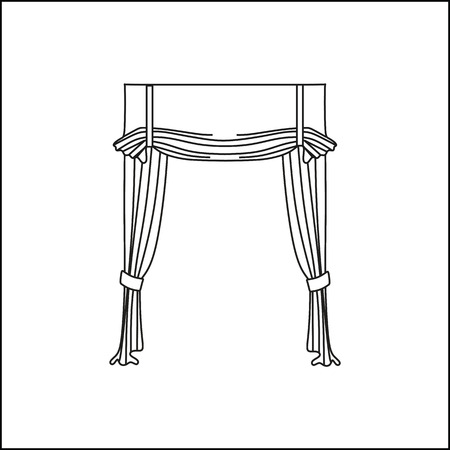 window decoration. curtains. interior textiles.のイラスト素材