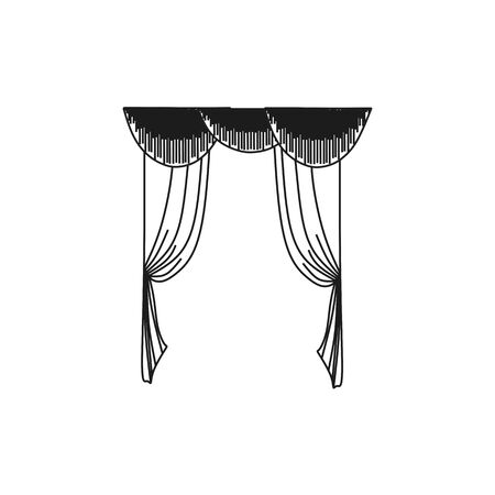 window decoration. curtains. interior textiles.のイラスト素材