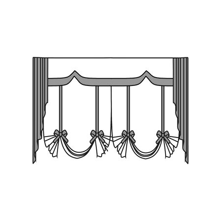 window decoration. curtains. interior textiles.のイラスト素材