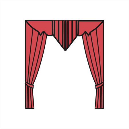 window decoration. curtains. interior textiles.のイラスト素材