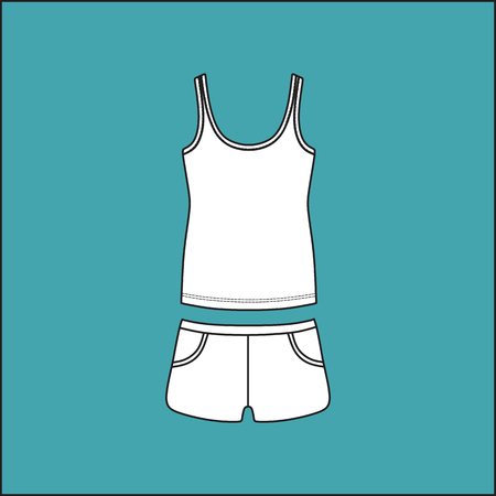 top and shorts. shirt . Women's summer casual clothing set .のイラスト素材